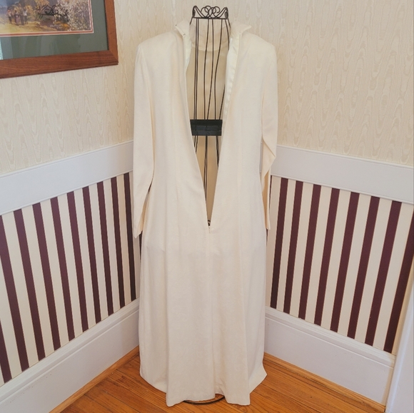 Karin Stevens Santa Fe Off White Pleated Vintage Dress Size 10 - Picture 8 of 13